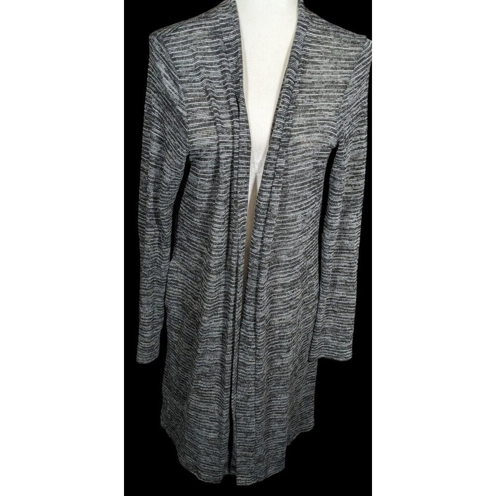 Jenny Boston Black And Grey Longline Cardigan